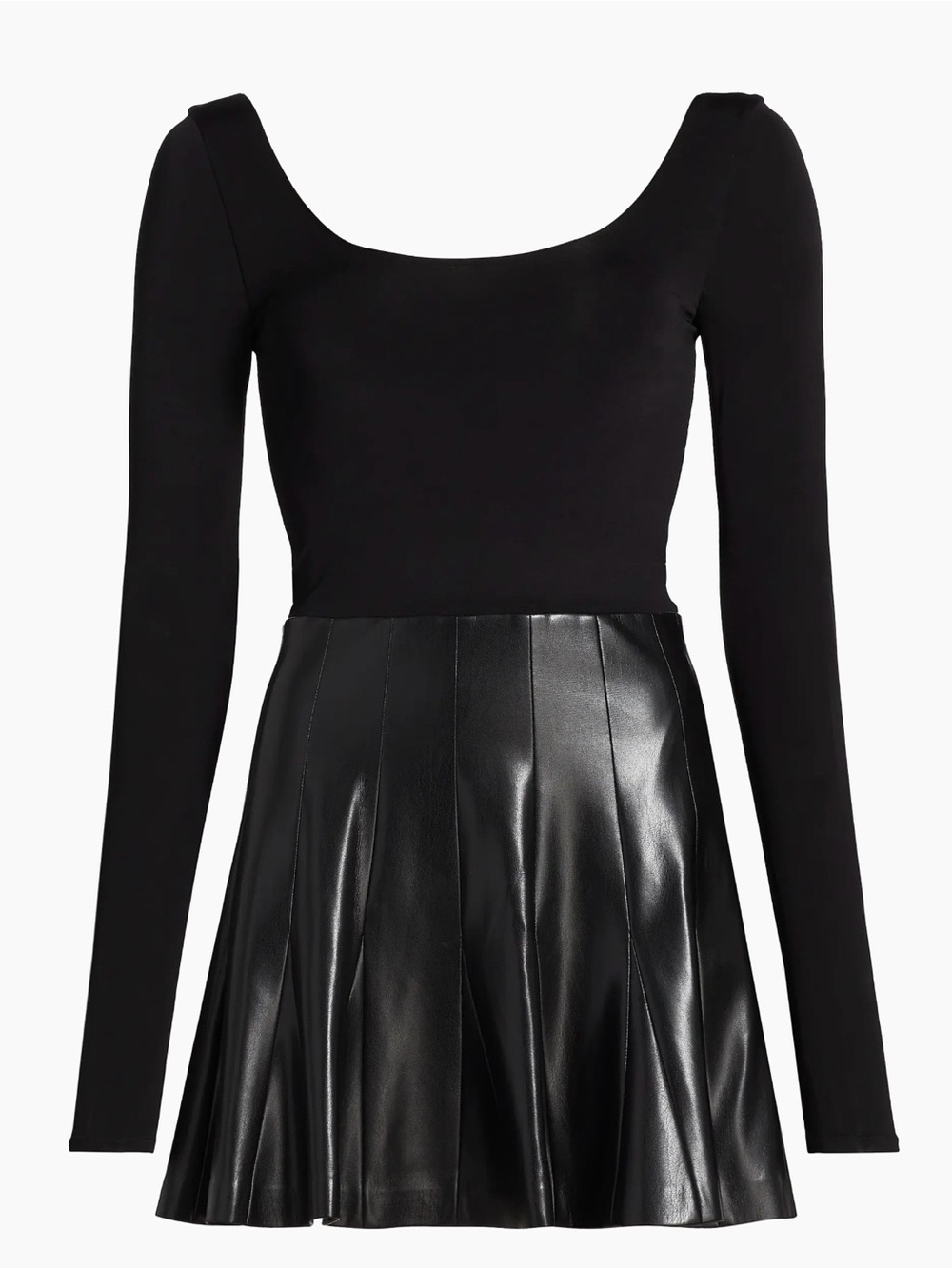 Alice + Olivia Black Long-Sleeve Mini Dress